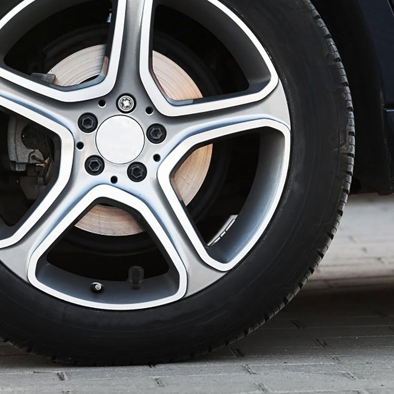 أغطية صامولة عجلة سوداء 14x1.5 أغطية صامولة صلبة لإطارات سيارات الدفع الرباعي والسيارات الرياضية - Image 4
